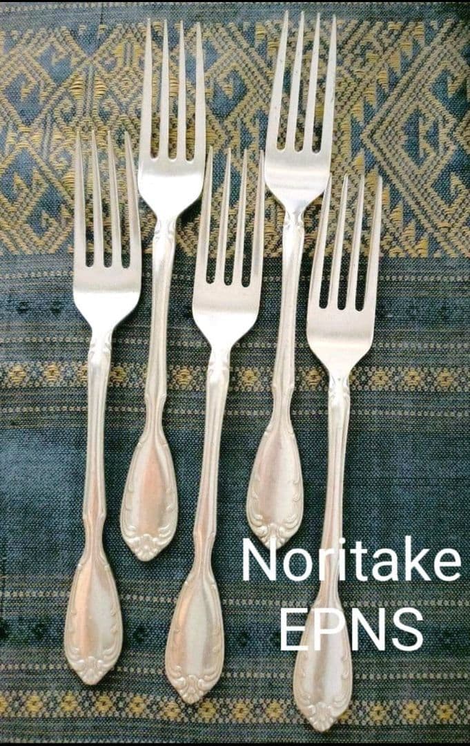 Noritake　ノリタケ シルバープレート　フォーク&ナイフ　各5本セット