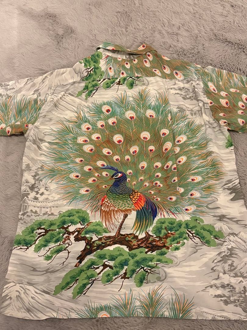 SUNSURF PEACOCK SS33561 シャツアロハ孔雀半袖レーヨン