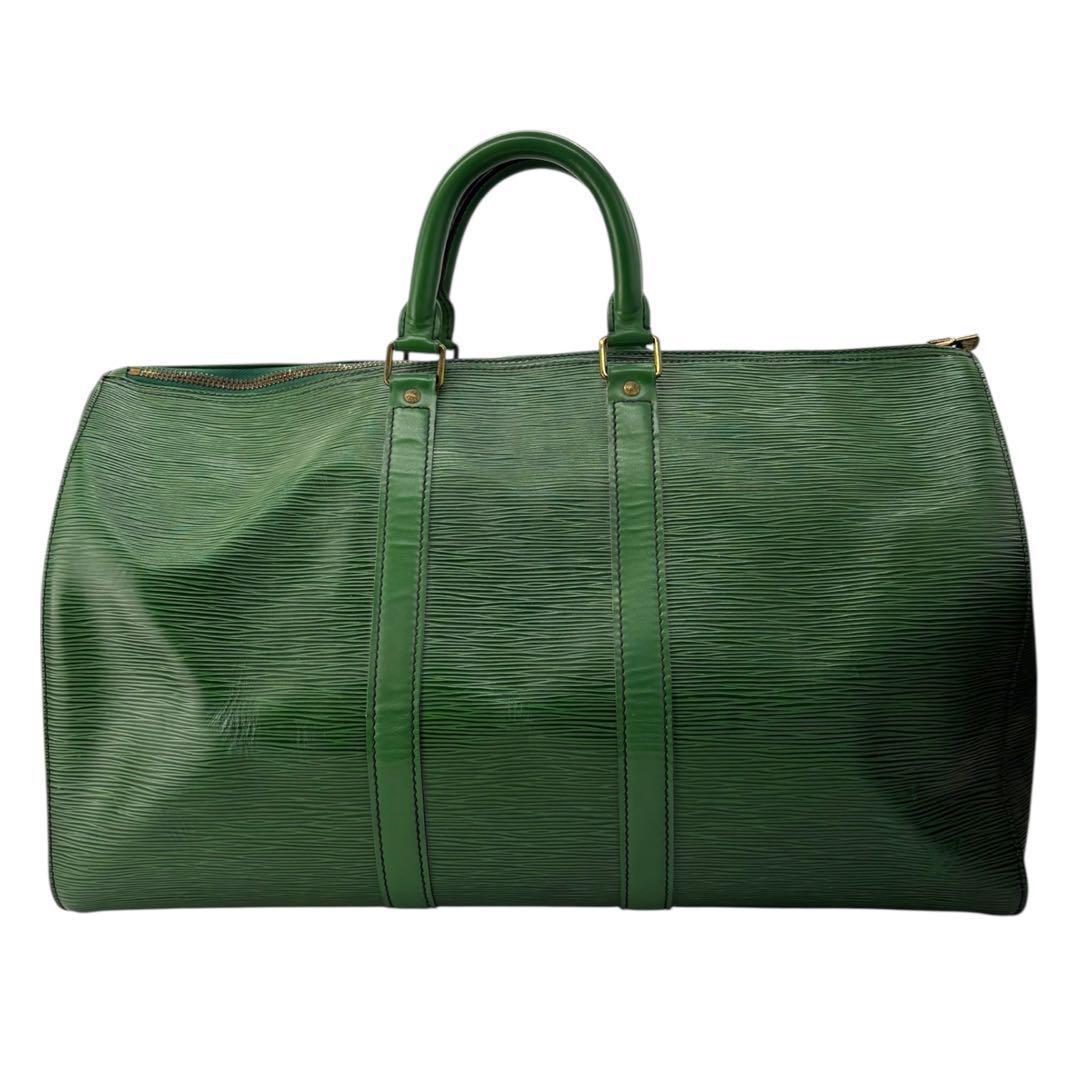 【美品】ルイヴィトン エピ キーポル45 ボストンバッグ レザー グリーン502