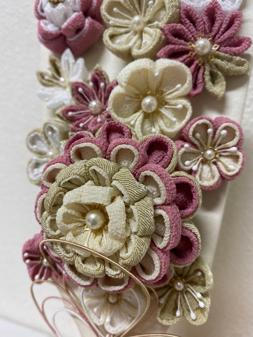 東京久月　つまみ細工羽子板・アクリルケース・間口約１７×奥行約１４×高さ約３３㎝