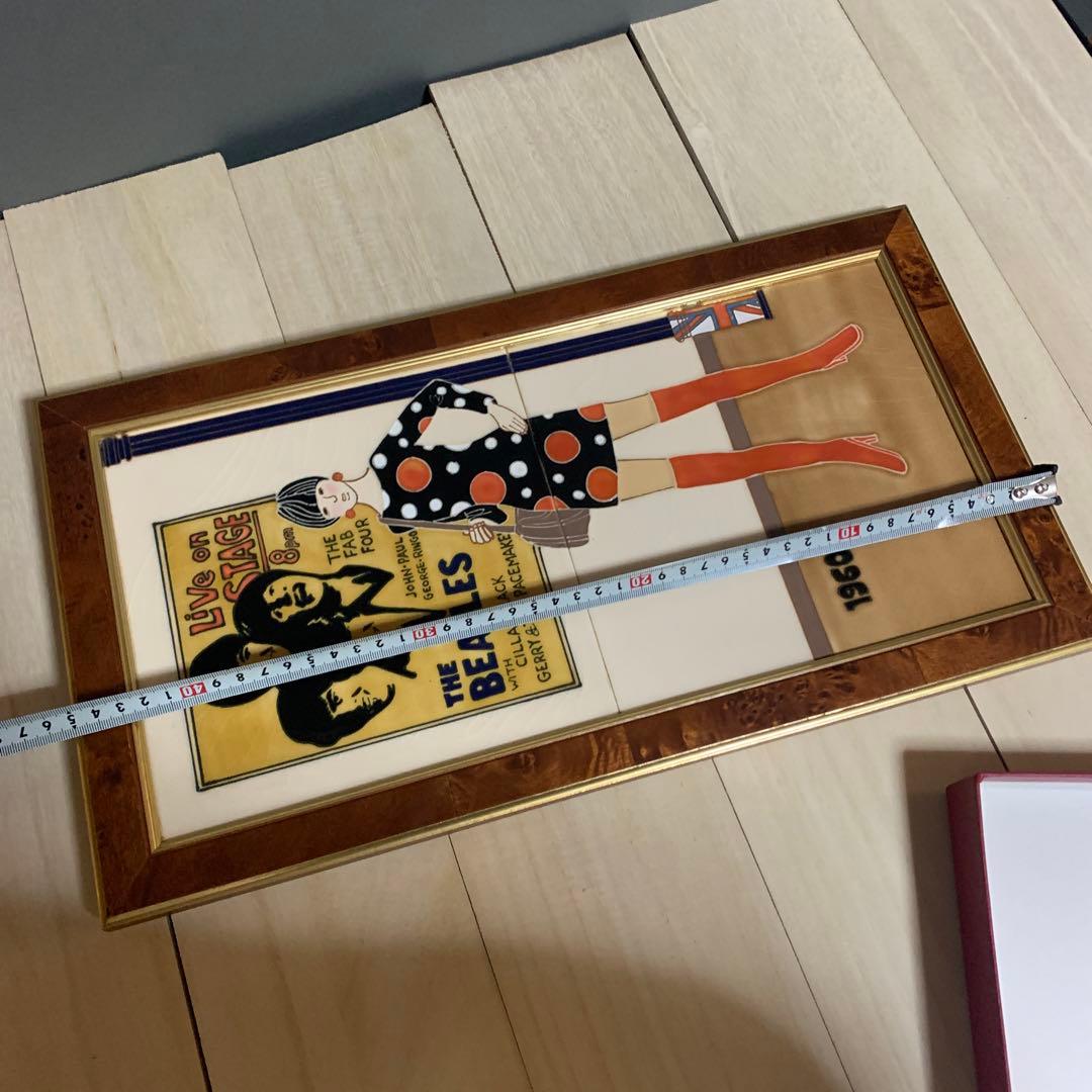 マジョリカ　タイル絵画　ビートルズ