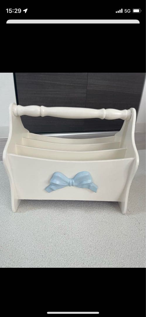 メルさん専用 木製マガジンラック 青いリボン付き