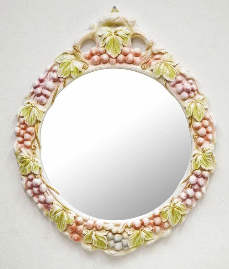ロココ　グレープ　ミラー　鏡　壁掛ミラー　アンティーク　ベルサイユ　宮殿　ピンク