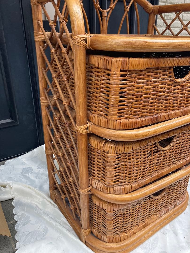 収納インテリアアンティーク昭和レトロ3段ヴィンテージ