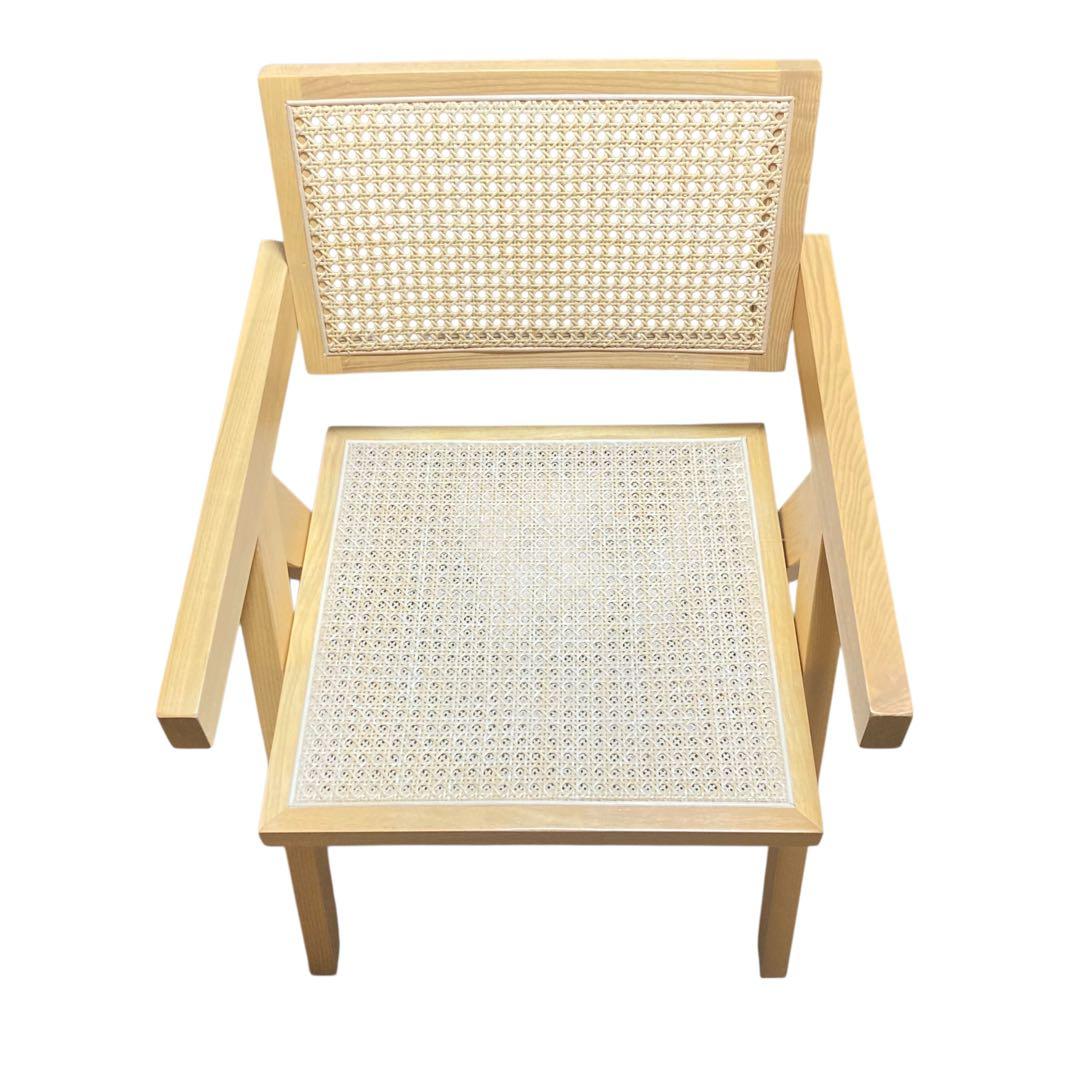 ピエールジャンヌレ風 ラタンチェア 籐編み イス 椅子