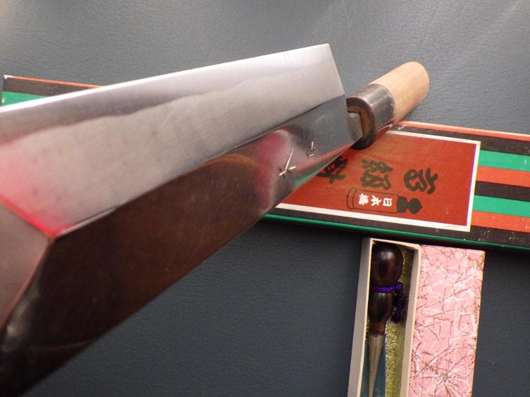 日本橋/木屋★イヅツキ・鰻サキ包丁刃渡180ｍｍアゴ★黒檀目打ち付属★白鋼