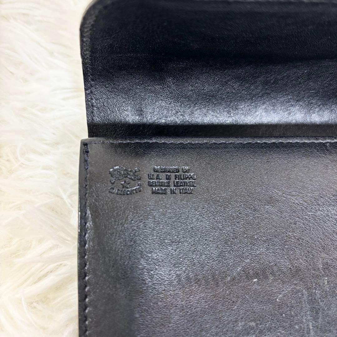 状態良✨付属品有り　イルビゾンテ　ロングウォレット　長財布　レザー　金ボタン　黒