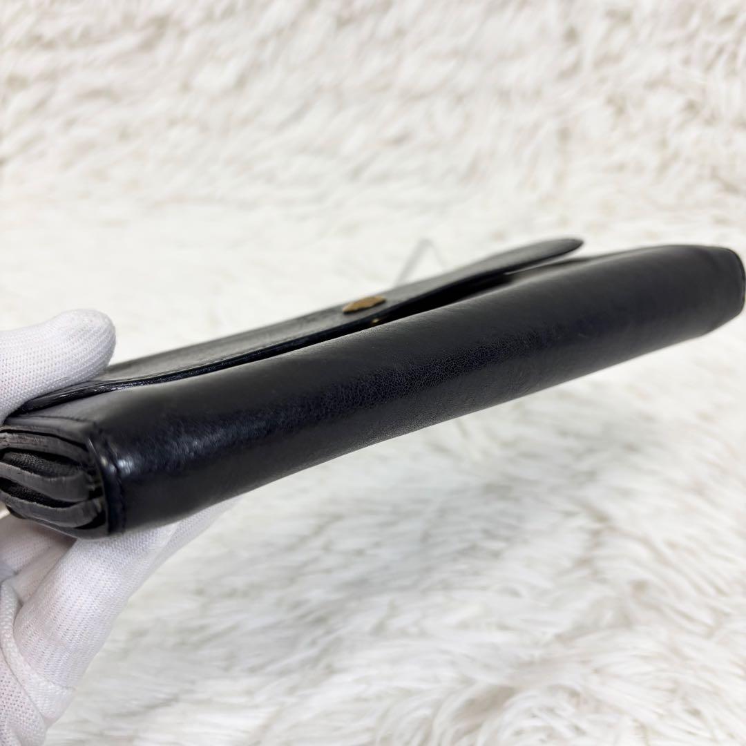 状態良✨付属品有り　イルビゾンテ　ロングウォレット　長財布　レザー　金ボタン　黒
