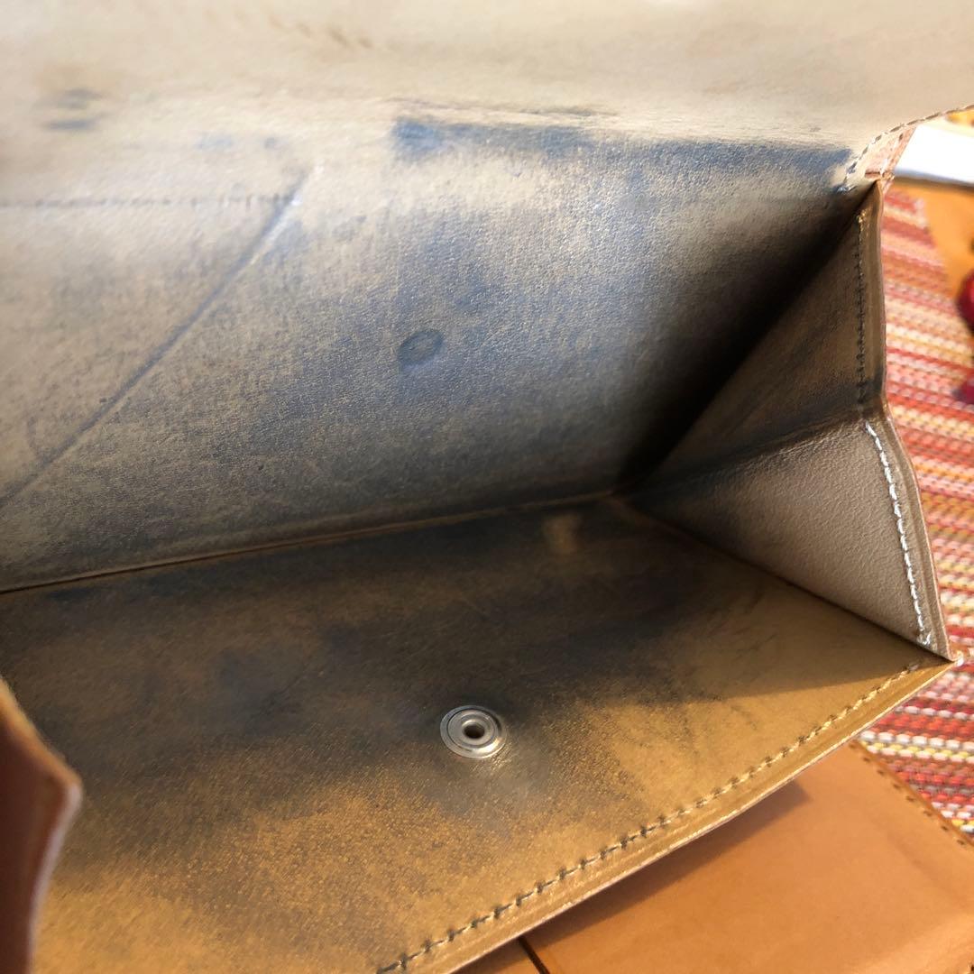 万双　ブライドルレザー　三つ折り財布