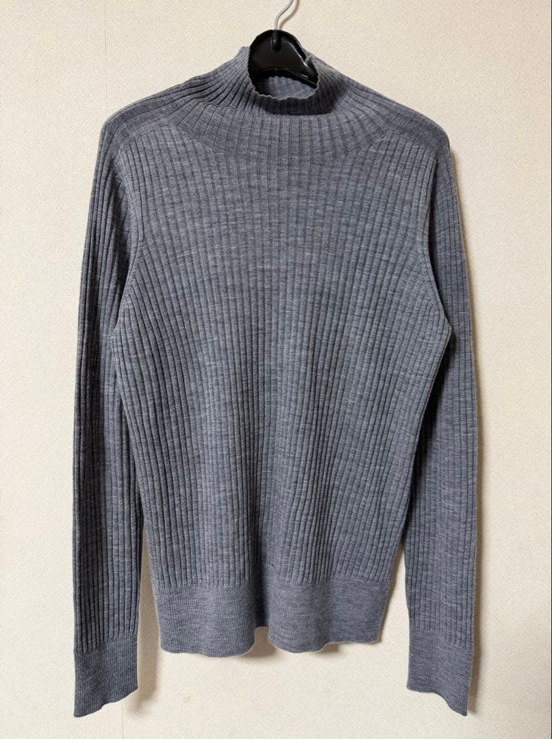 ANAYI アナイ　シアーウールハイネック プルオーバー　チャコールグレー　M
