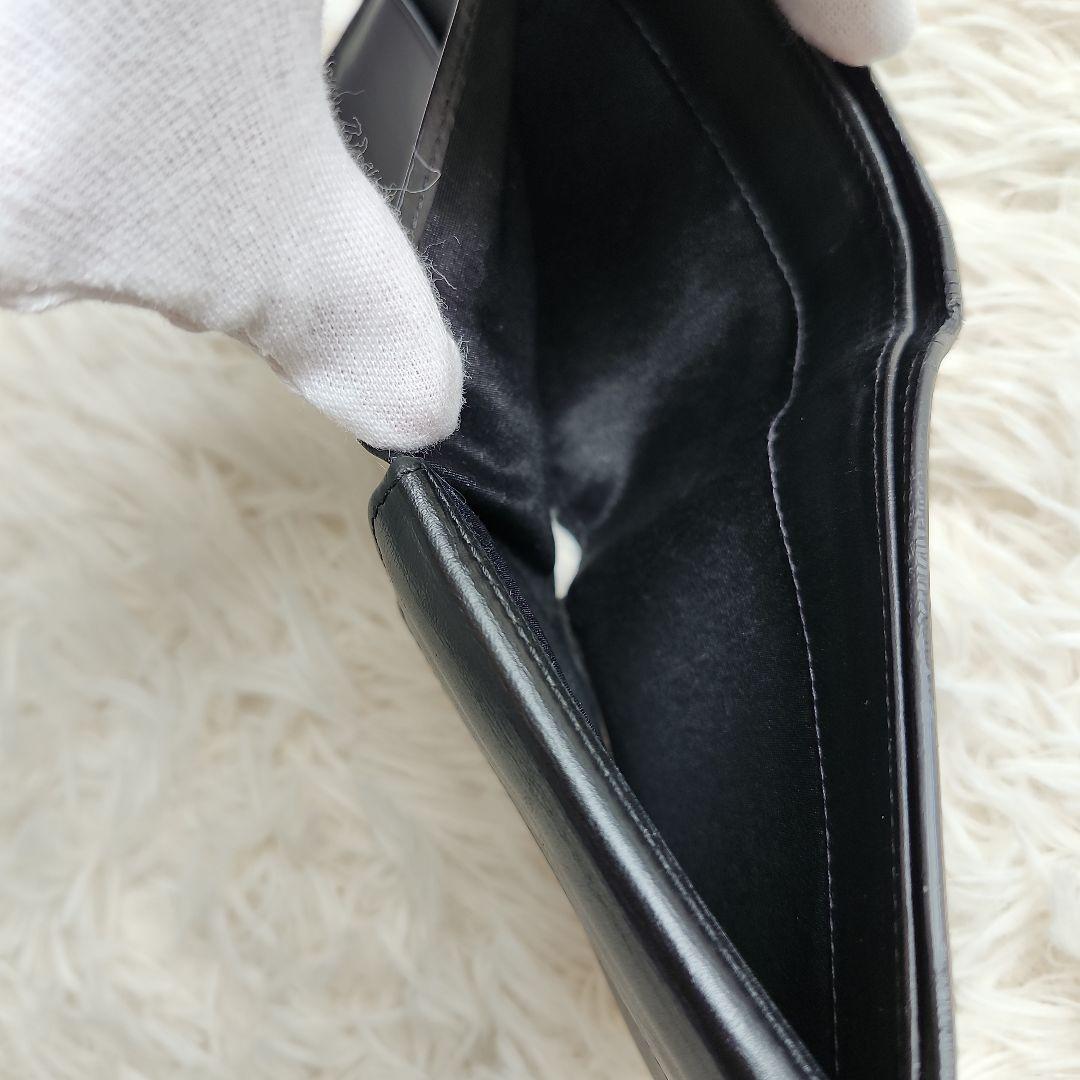 【希少】訳あり　ロエベ　LOEWE アナグラム　二つ折り財布　レザー ブラック