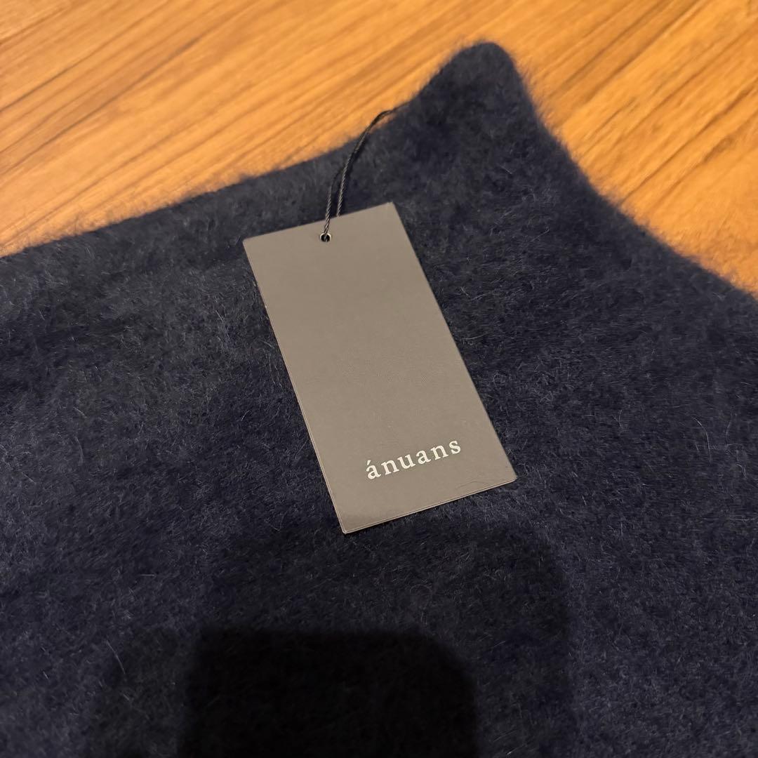 anuans ラクーンフォックスオフショルニットプルオーバー NAVY