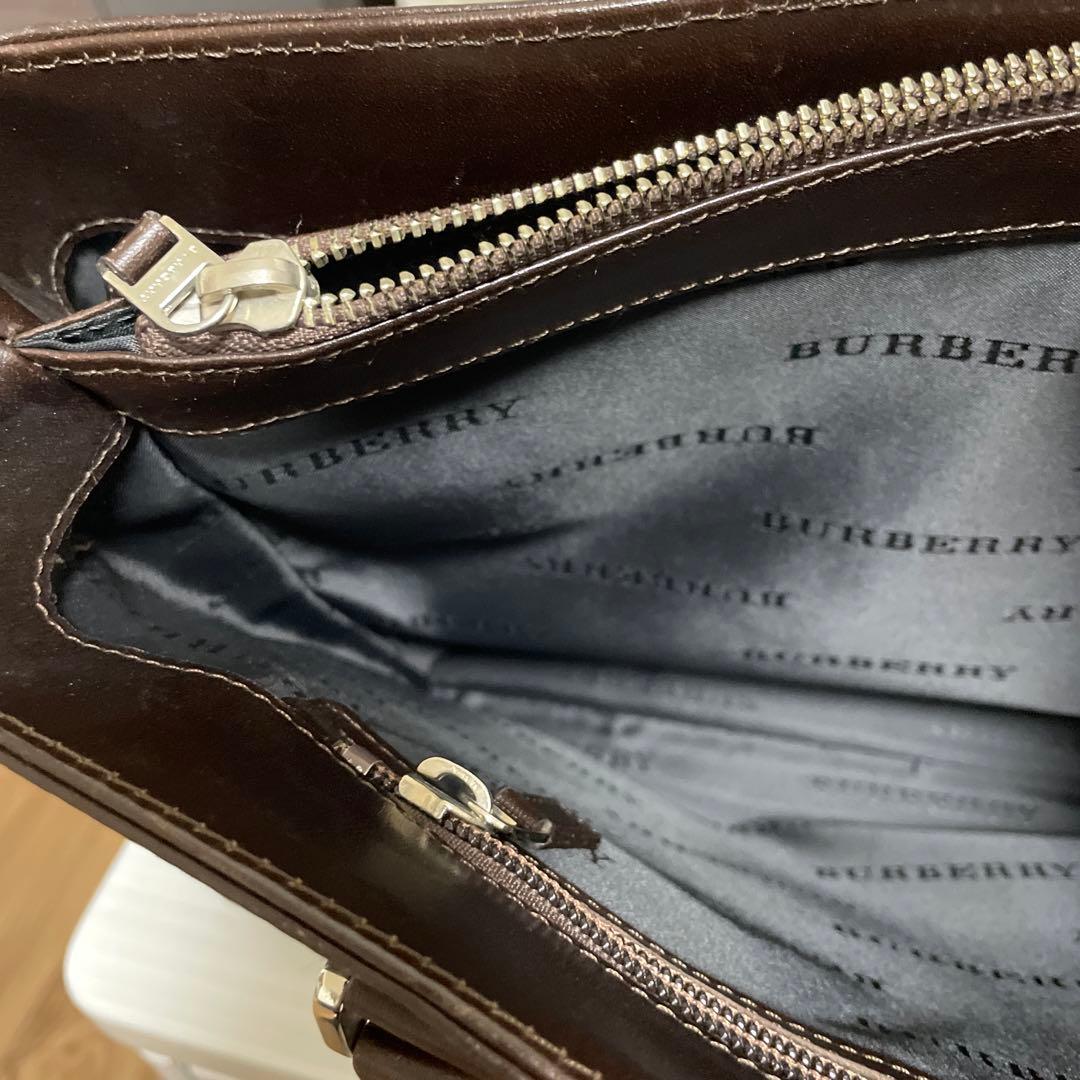 Burberry バーバリー　トートバッグ　ノバチェック　レザー　ロゴプレート