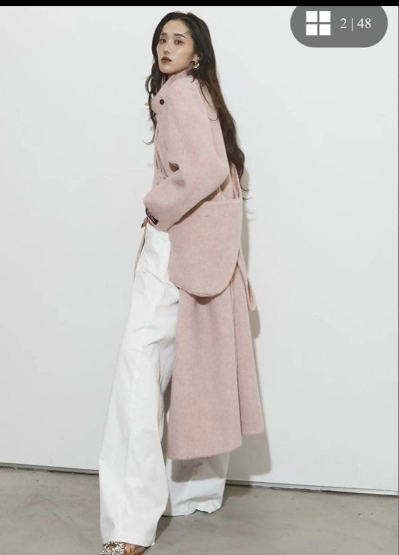 【新品未使用】Andrea&co ペールウールコート　ピンク