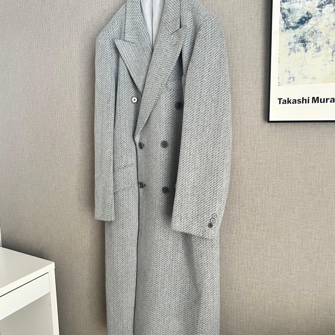 ヴィンテージ 尾州ウールカシミヤ ダブルブレスト チェスターコート XL 古着