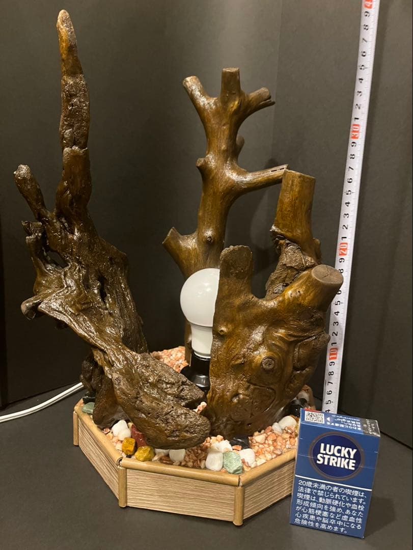 一点物 流木インテリア照明｜LED電球付き｜藤前干潟流木使用｜ハンドメイド