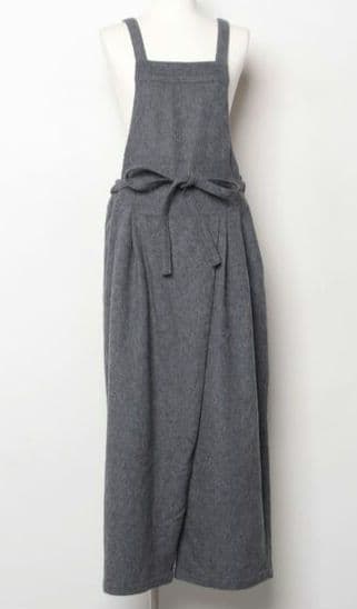 美品　かぐれ ＊ ウールサロペット パンツ グレー　フリーサイズ
