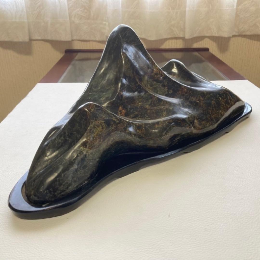 鑑賞石 天然石 オブジェ 置物 インテリア 山型 山脈 模様 約6.5kgレトロ