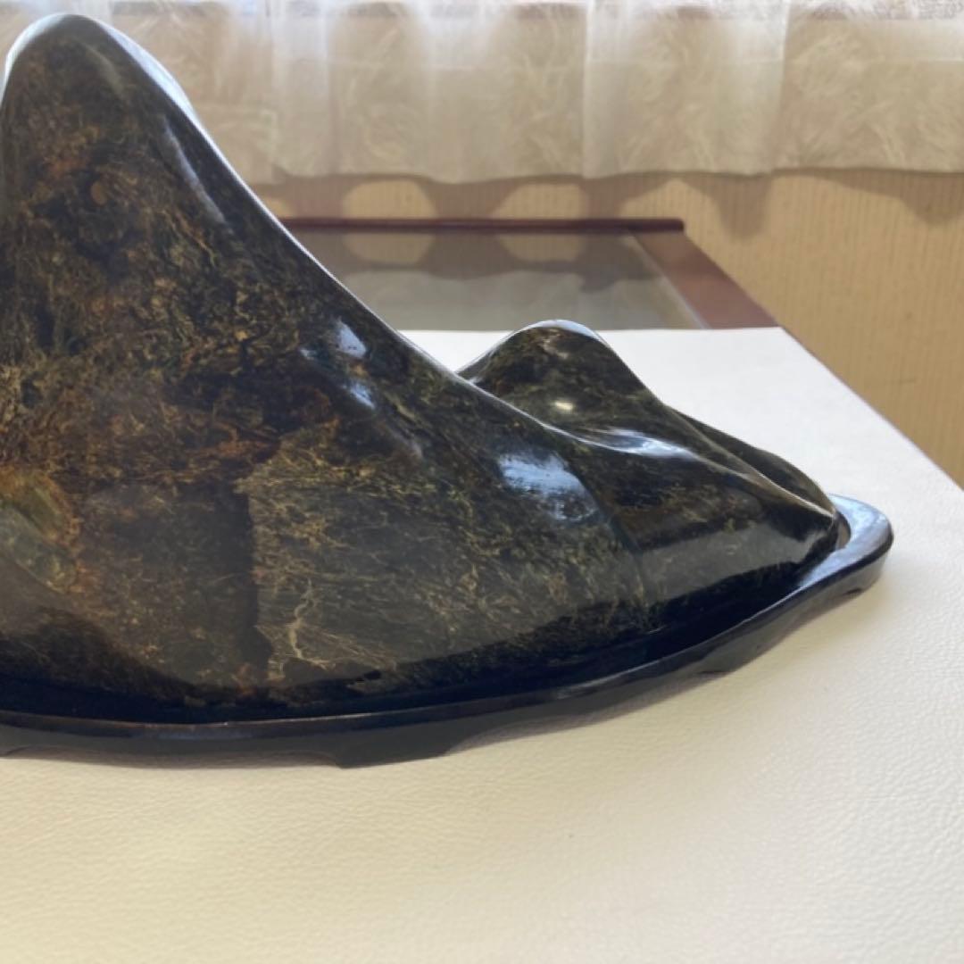 鑑賞石 天然石 オブジェ 置物 インテリア 山型 山脈 模様 約6.5kgレトロ
