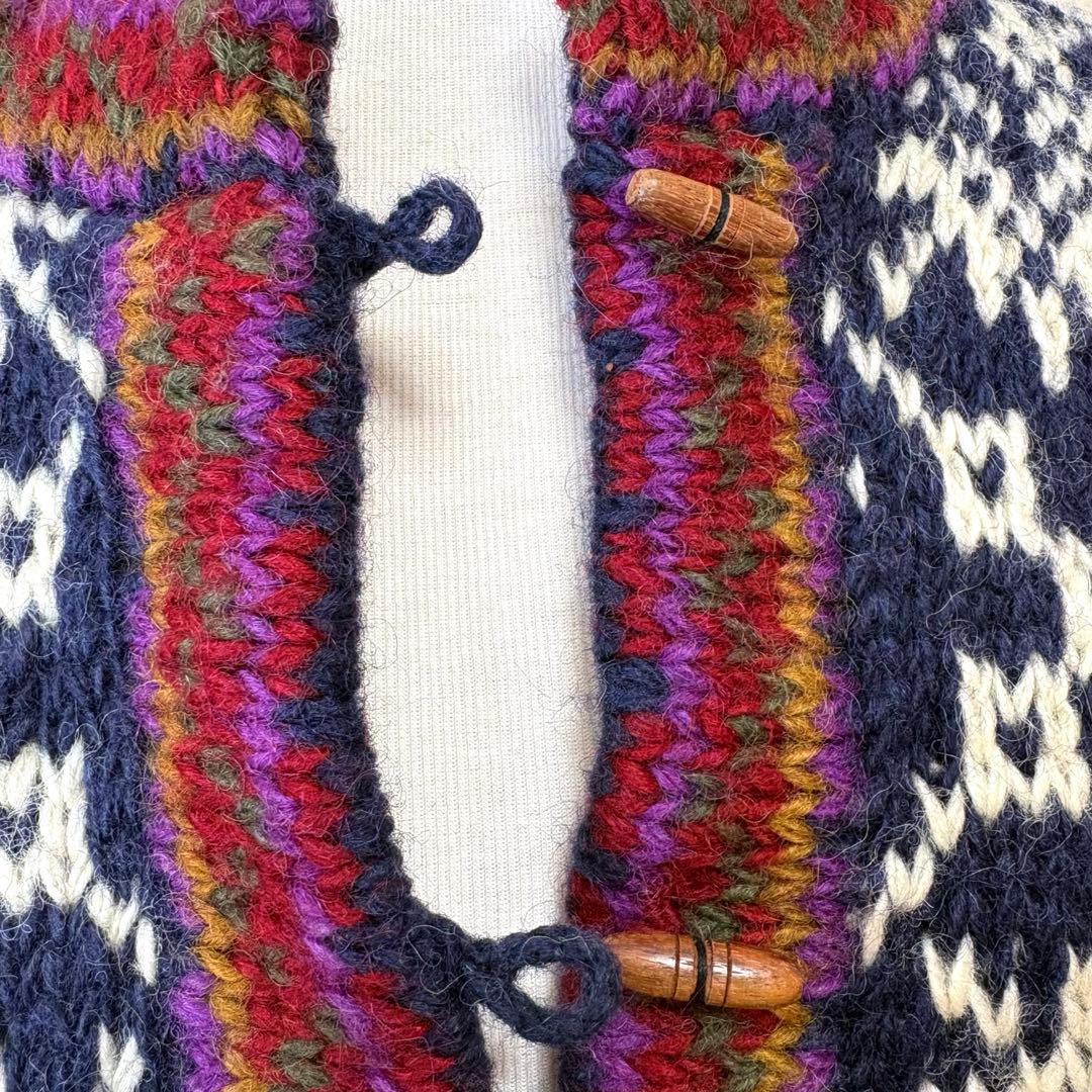 美品✨ネパール製　ウール100%　ハンドメイド　ニット　セーター　プルオーバー
