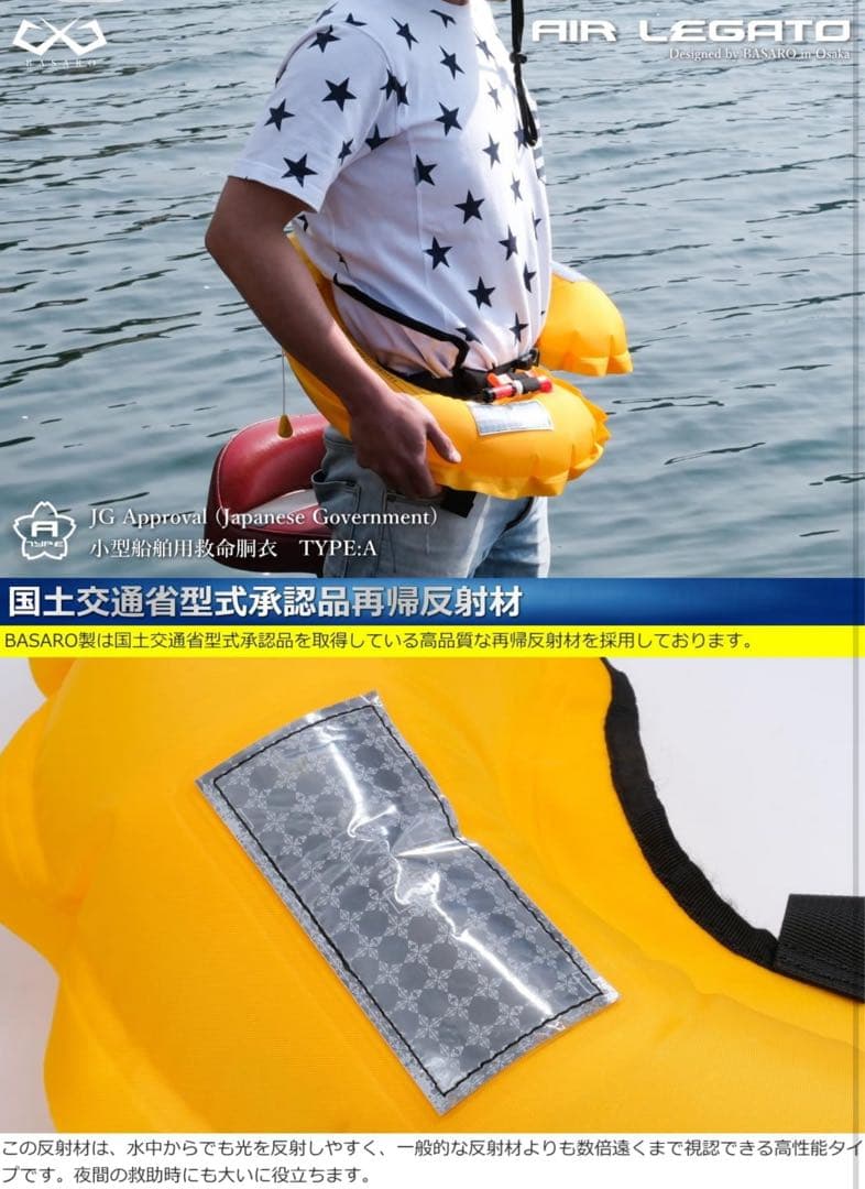 新品 桜マーク ライフジャケット 手動膨脹式 ボンベ付き 型式承認 ブラック迷彩