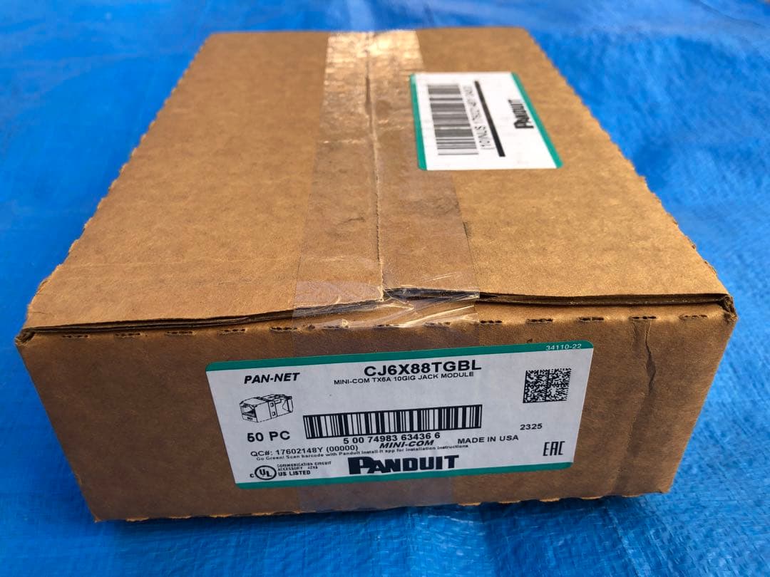 新品 パンドウイット Cat6Aモジュラージャック CJ6X88TGBL 50個