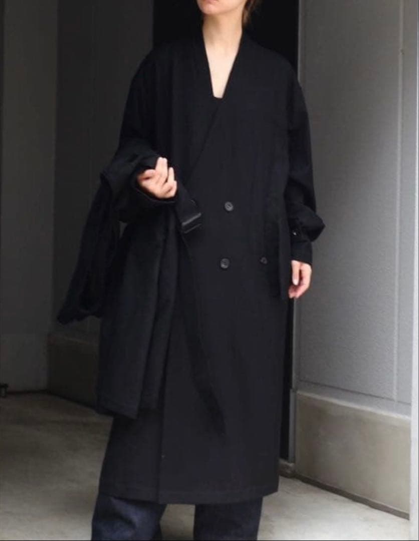 ジャケット・アウター ssstein/OVERSIZED LINEAR NO COLLAR COAT