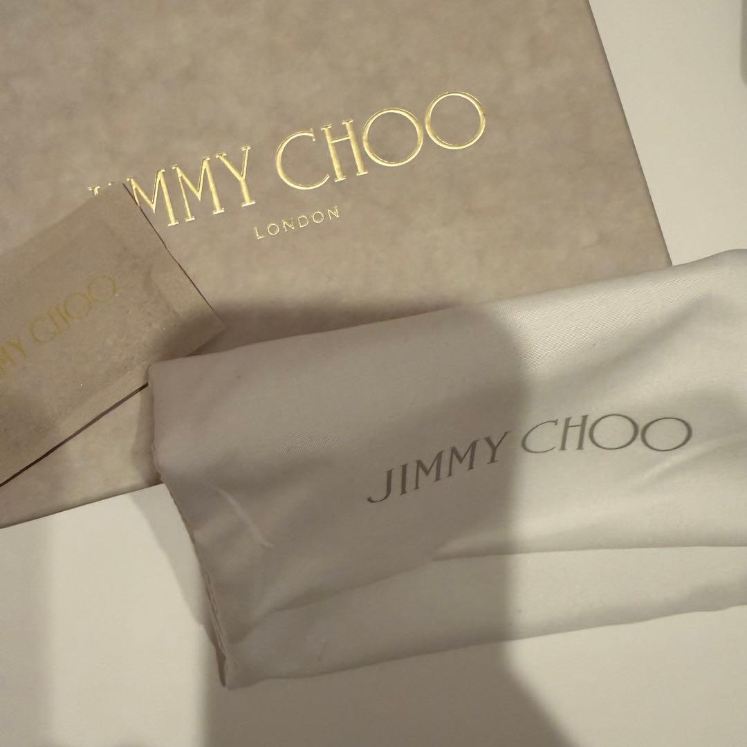 【K】【美品】JIMMY CHOO_ジミーチュウ　ブラック 三つ折り財布