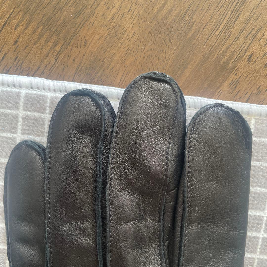 oor　COACH コーチ ブラック　レザー　カシミア100％