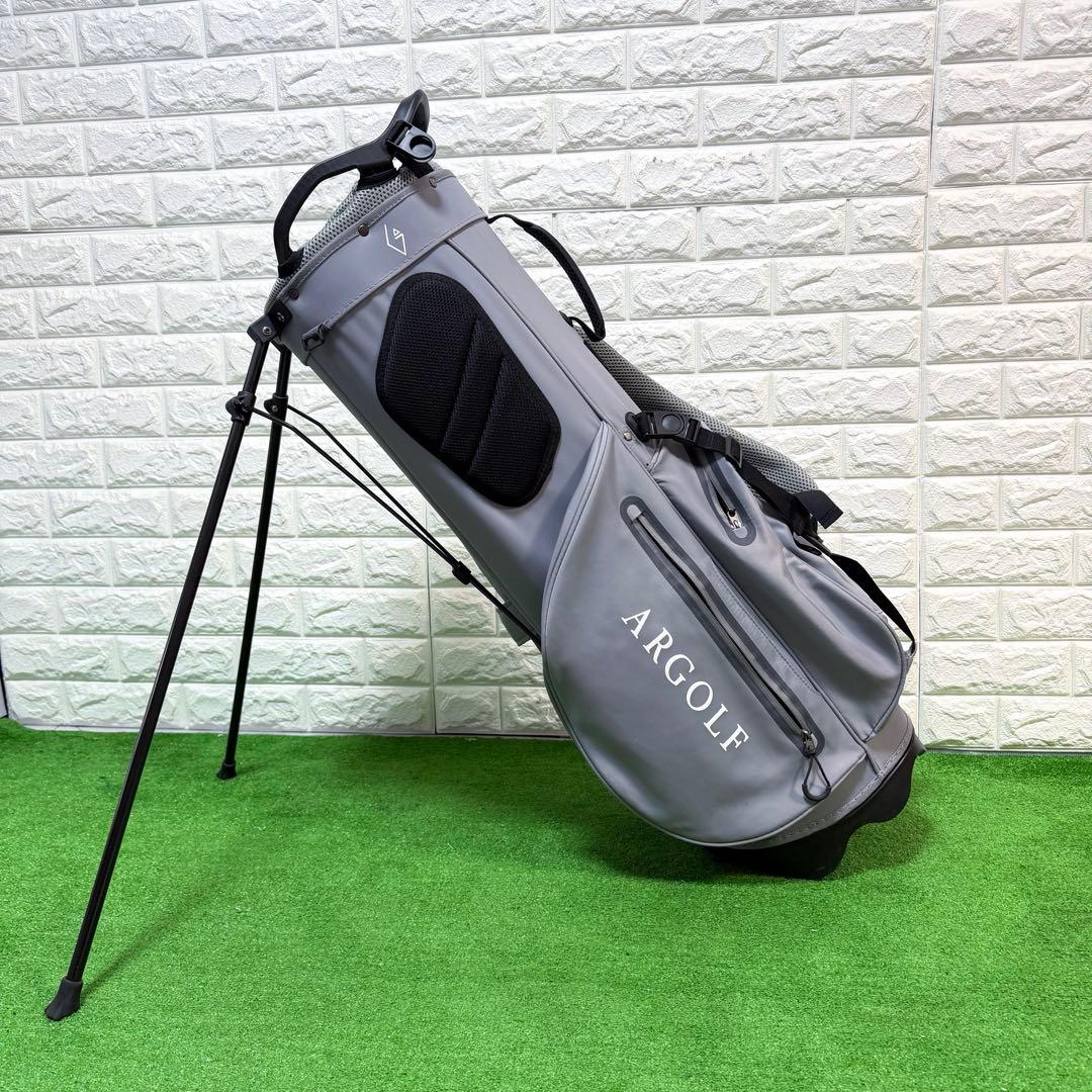 希少　ARGOLF キャディーバッグ　スタンド式　8.5型　軽量　グレー　良好