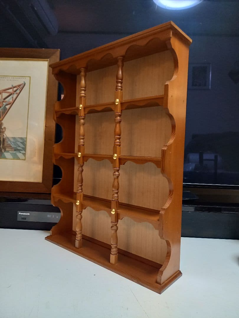 希少　1970's　コロニアル　スピンドル　ウッド　オープン　ウォール　ラック