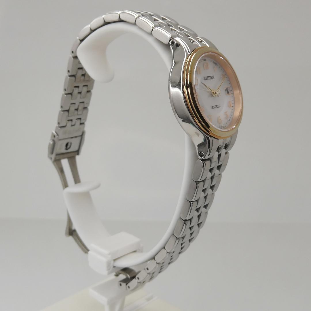 ✴美品稼働品 エクシード 電波ソーラー チタン ドレスウオッチ 17.5㎝