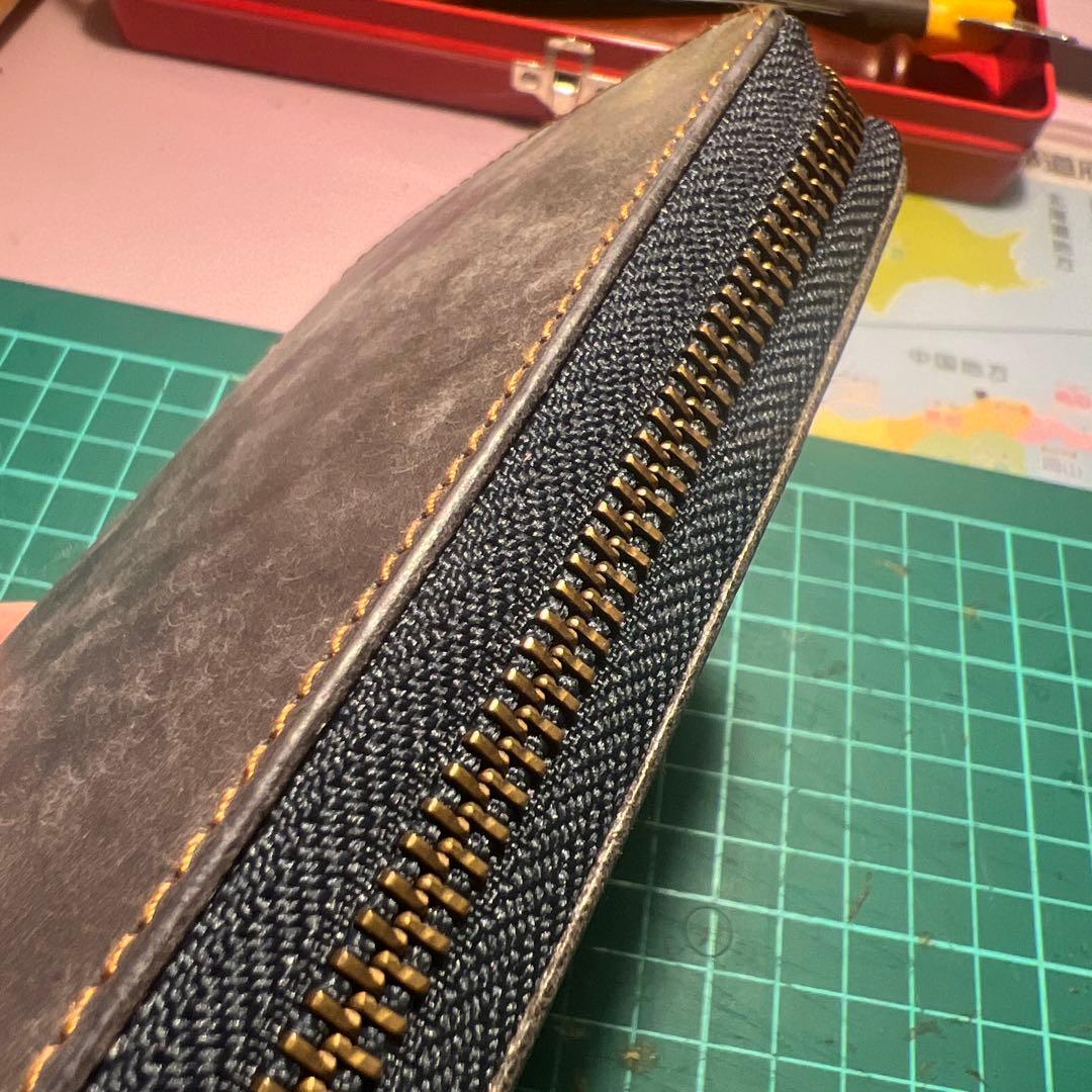 プエブロレザー　ラウンドジップペンケース　（検野原工芸　バハギア　楔　しーさー