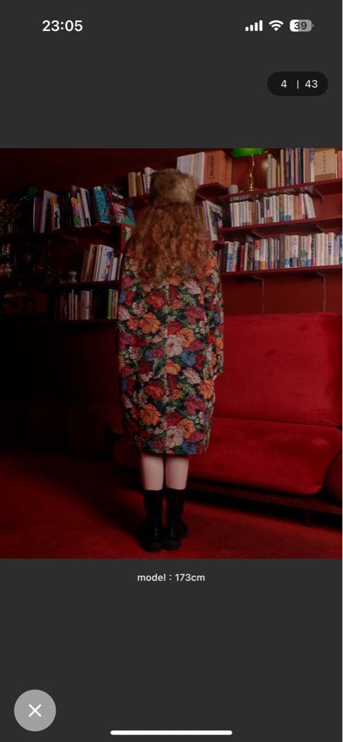 manana suerte ゴブラン織 花柄 チェスターコート