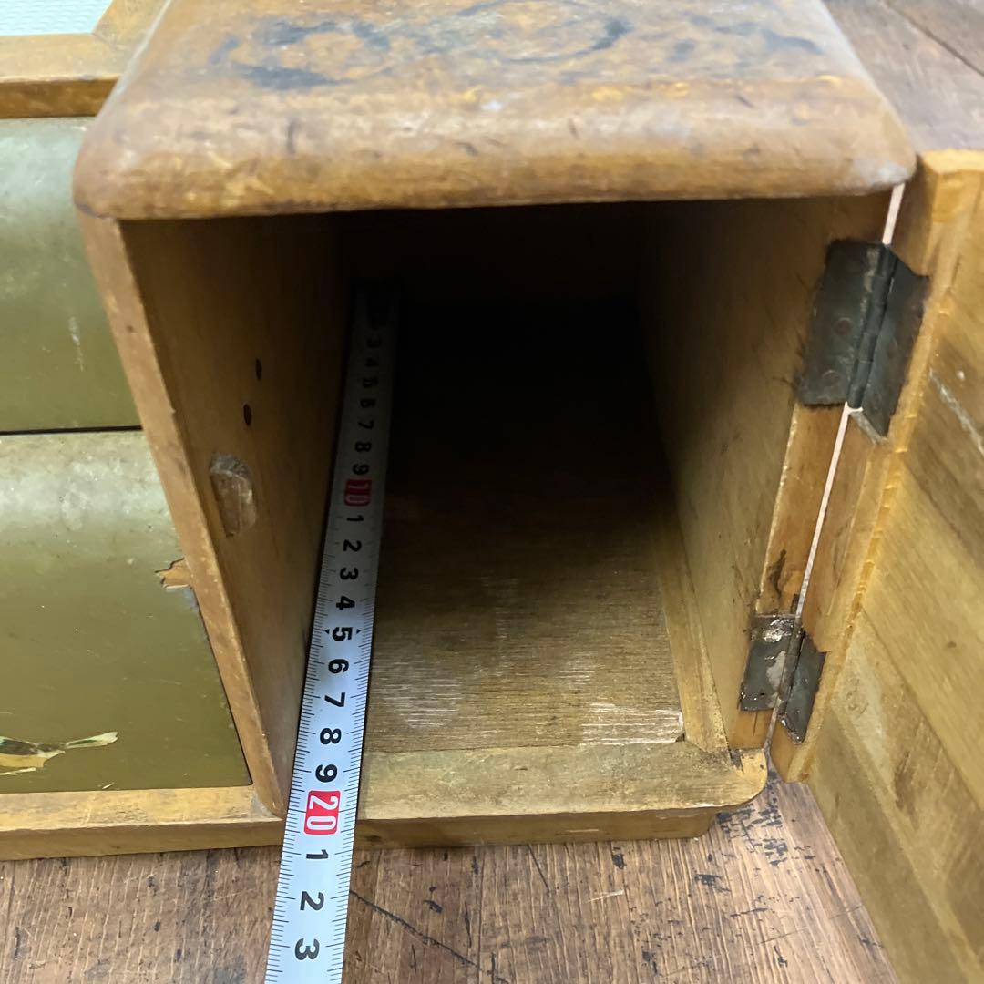 A-4 昭和レトロ 木製 鏡台 化粧台 ドレッサー 一面鏡 花柄 卓上 収納