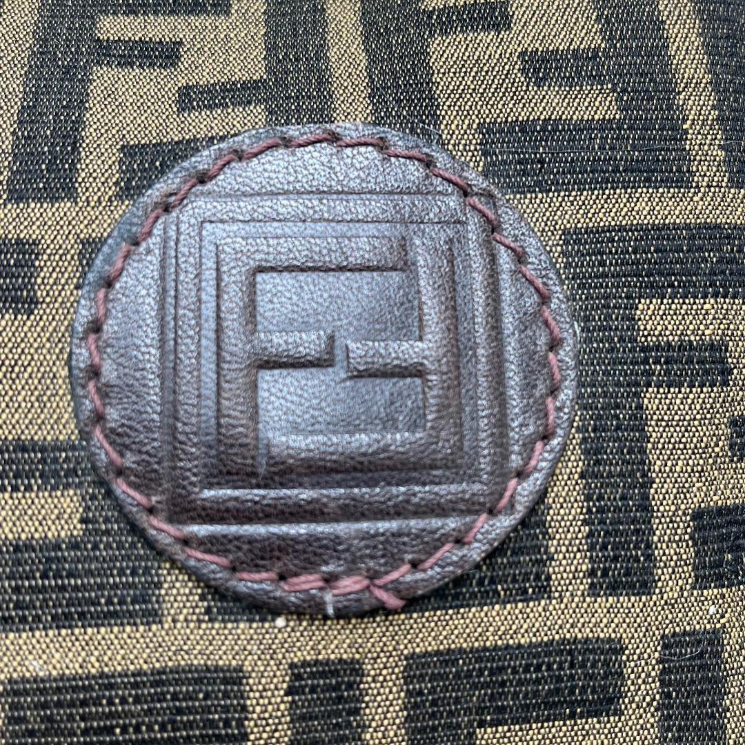 フェンディ　FENDI　ボストンバッグ　ズッカ柄　　PVC ブラウン　ブラック