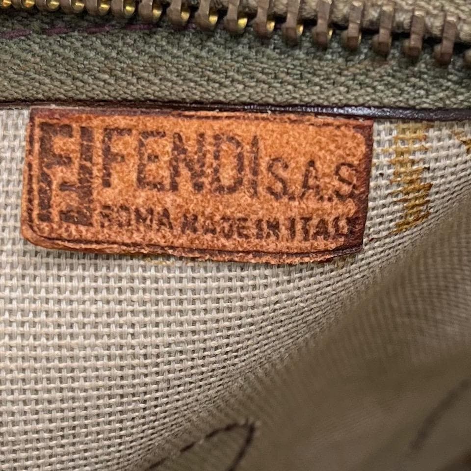 フェンディ　FENDI　ボストンバッグ　ズッカ柄　　PVC ブラウン　ブラック