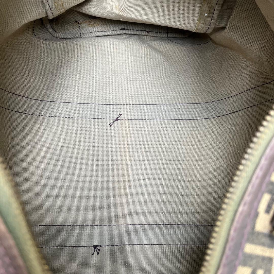 フェンディ　FENDI　ボストンバッグ　ズッカ柄　　PVC ブラウン　ブラック