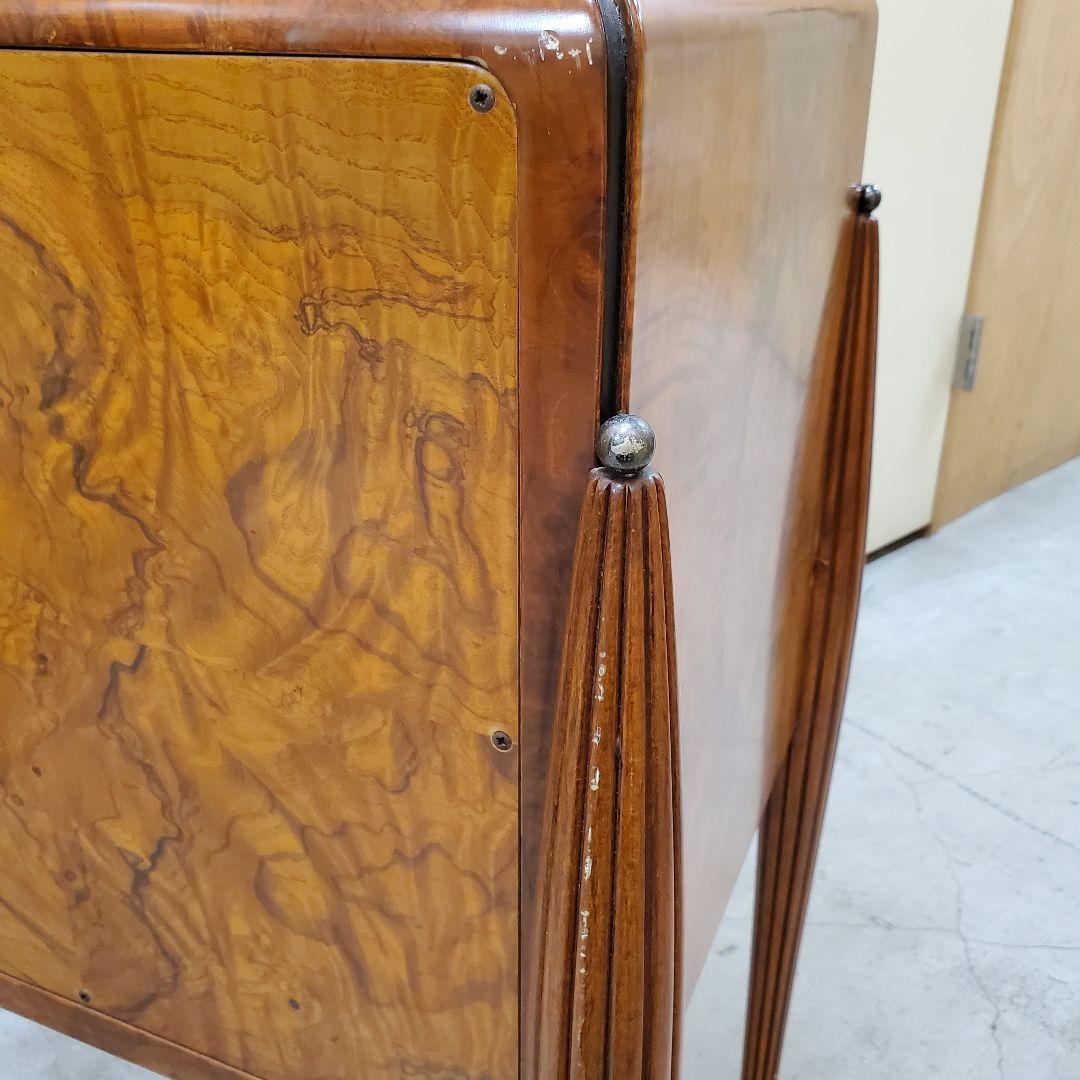 バール材 サイドテーブル 3引き出し