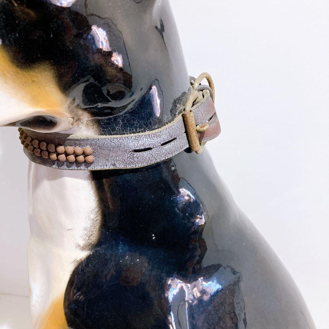 ベルジアン ドーベルマン 置物 オーナメント オブジェ 陶器製品 86cm