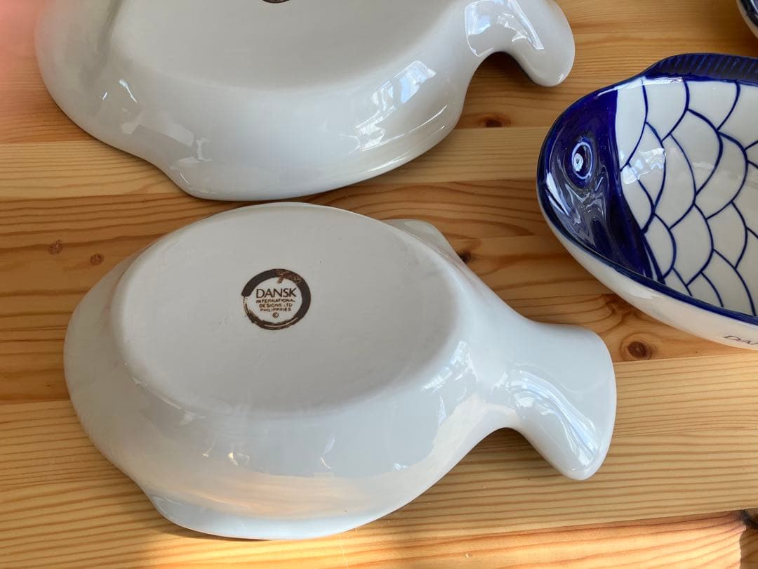 DANSK ダンスク フィッシュボウル 魚型皿 セット チャウダー ボウル 陶器