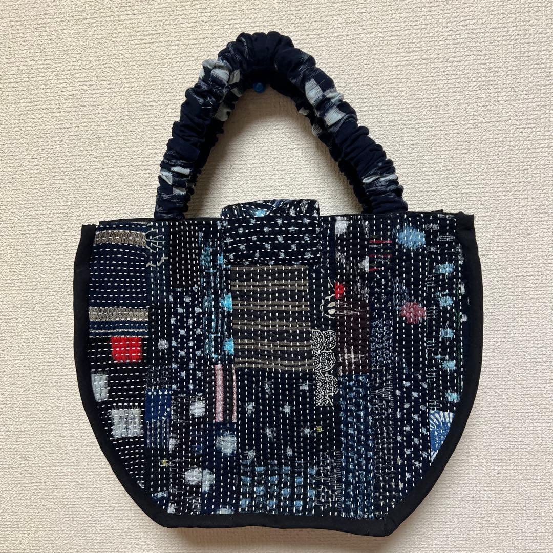 ハンドメイド　絣　さしこ　バック