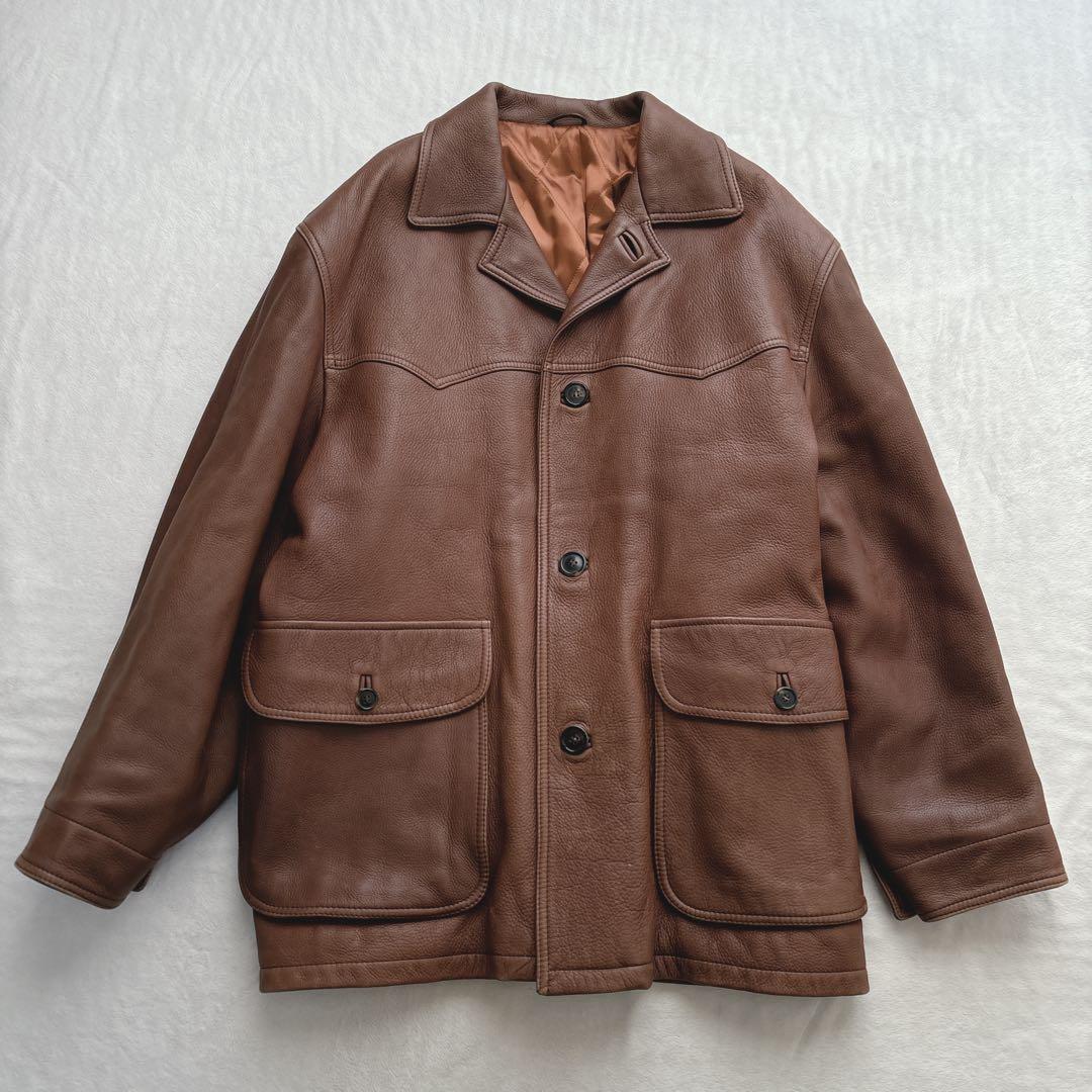 【美品】ダーバン　DURBAN レザーコート　ジャケット　鹿革　ディアスキン