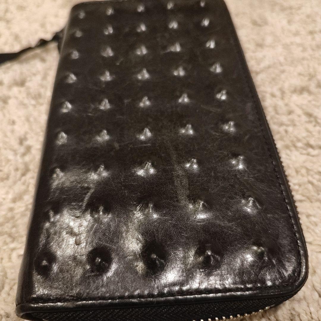 [美品]ミハラヤスヒロ MIHARA YASUHIROスタッズ付き黒レザー長財布