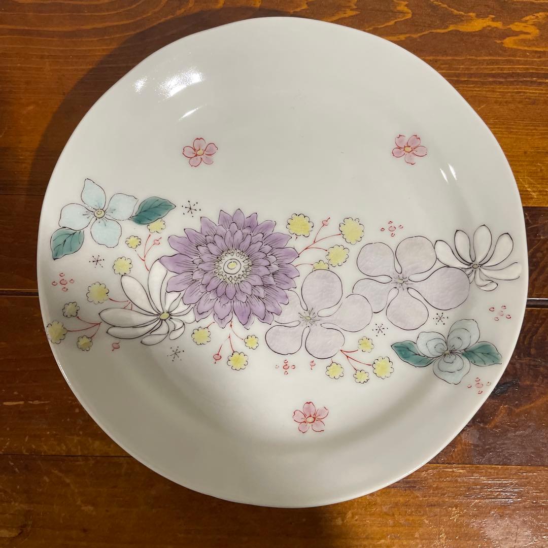 【新品・未使用】九谷焼 仙春窯 5.5号皿揃 花はな ５枚組 色絵