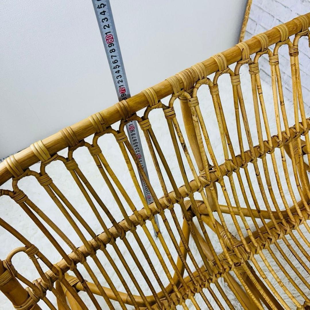 ラタンチェア ベンチ ソファ 天然素材 ナチュラル 椅子 2人掛け アンティーク