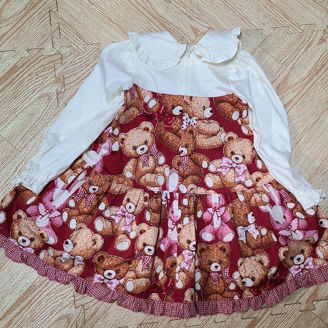 くま柄ワンピース