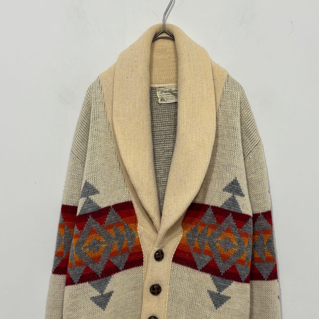 ペンドルトン 70s ネイティブ ショールカラー カーディガン ガウン ニット