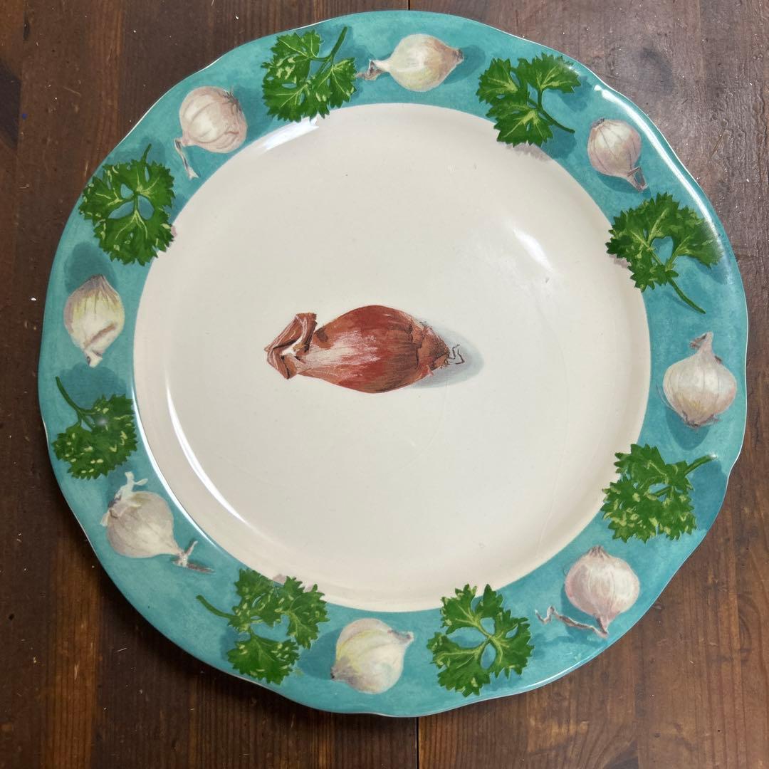 希少　レア　Gien ベジタブル柄　プレート　22㎝プレート　４枚　フランス製