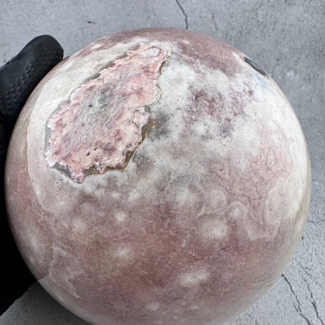 M-48天然ピンクアメジスト特大スフィア ドゥルージー晶洞 丸玉 3.16kg